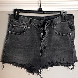 AE Faded Black Shorts | Distressed Denim | Size 6